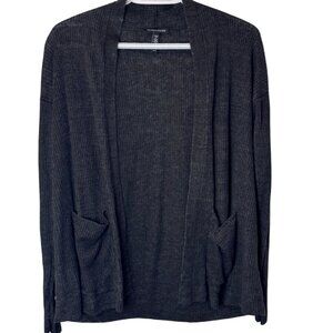 Eileen Fisher dark grey open front long sleeve cardigan size US XS